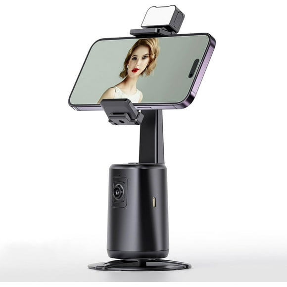 Auto Face Tracking Tripod for Phone,No App Required, 360 Rotation Stand Holder for Video Recording for Influencer Content Creator Vlogging Kit AI Phone Gimbal Stabilizer (Black)