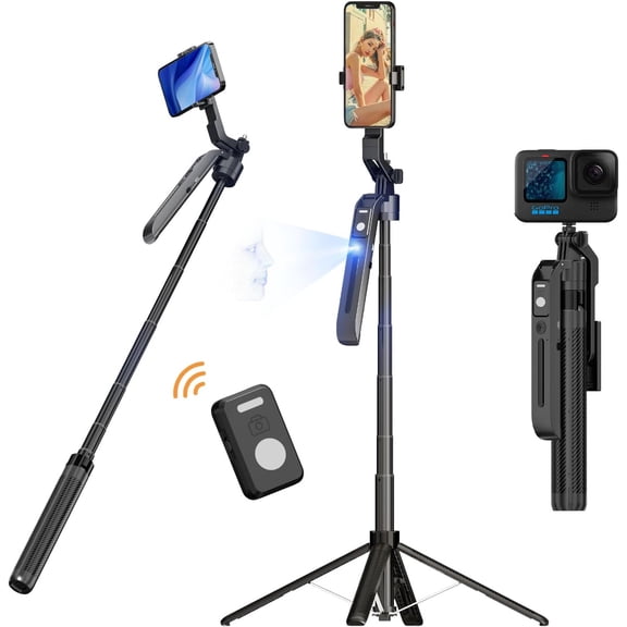 Auto Face Tracking Tripod for iPhone with Remote, 70 inch Extendable 360 Rotation Tripod for Android, Phone Holder Video Recording for Content Creators Vlog Live Streaming TIKTok
