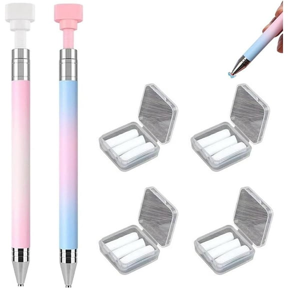 Auto-Fill Wax Pen for Nail Art & Crafts, Rotating Diamond Dotting Tool with Self-Adhesive Wax
