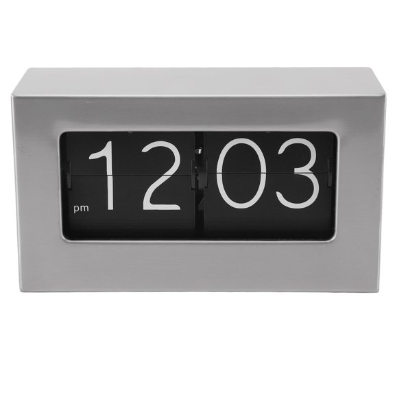 Auto Flip Clock 12H Stainless Steel Retro Style Clear Display Flip Down Clock For Home Living Room Office