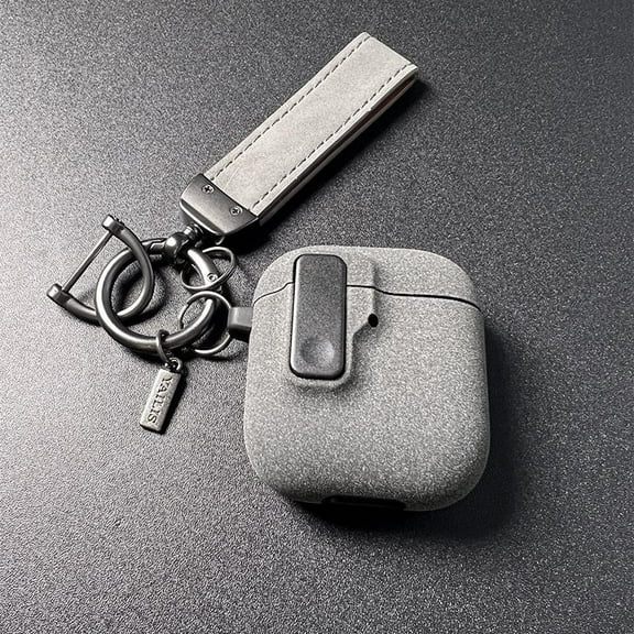 Auto-Flip Magnetic Lock AirPods Case with Keychain – Matte Soft Protective Cover for AirPods 4/Pro2/Pro/3/2/1 Case, Anti-Lost Shockproof Noise-Reduction
