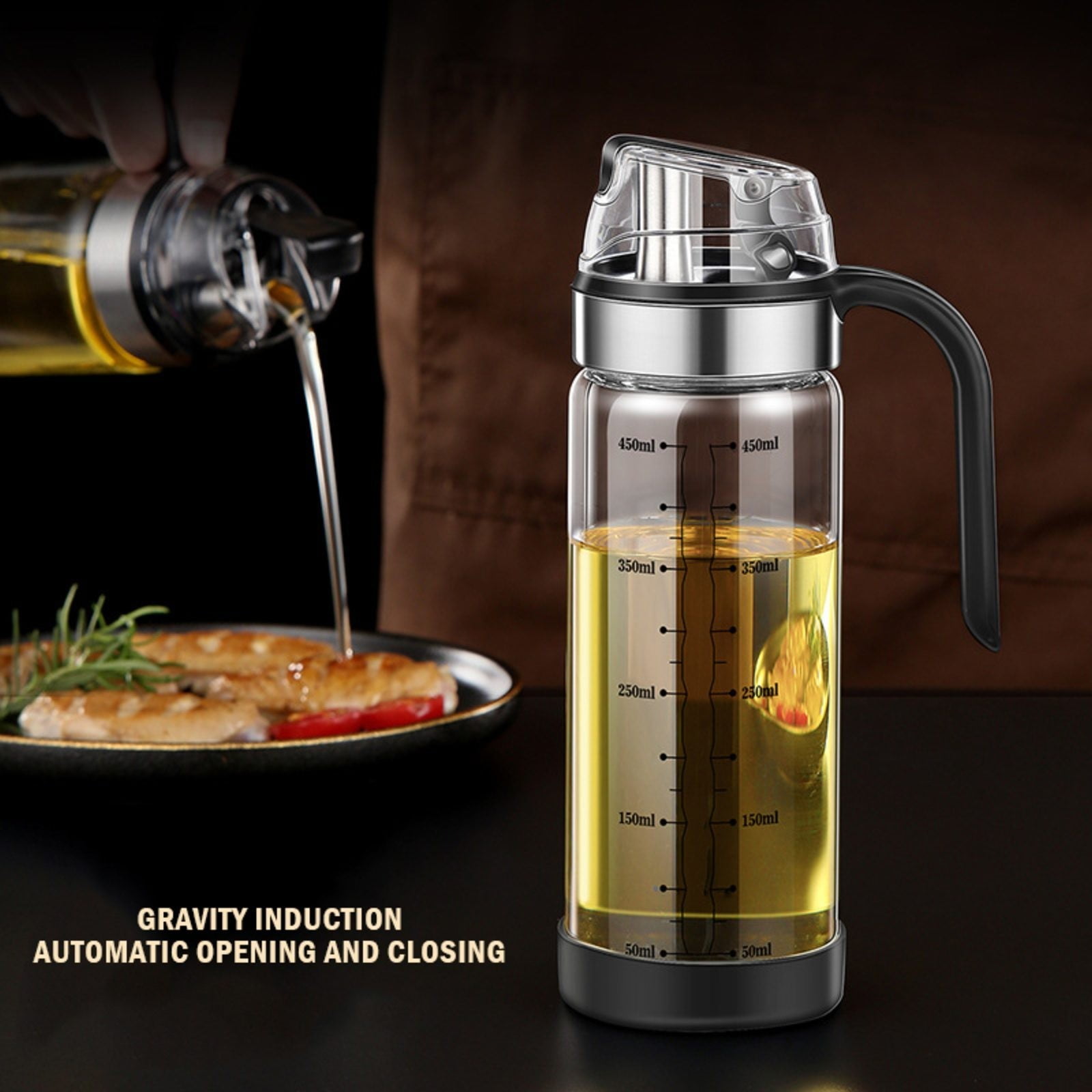Auto Flip Olive Oil Dispenser Bottle Versatile Utensils Smart Gadgets