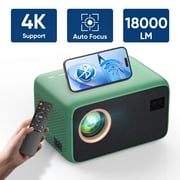 [Auto Focus]Faltopu Mini WIFI Bluetooth Projector 4K Support Native 1080P, 18000LM Outdoor Movie Projector, Home Theater Projector Compatible with IOS, Android, PC, TV Stick, HDMI, USB