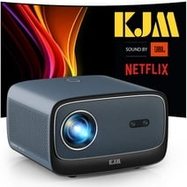 [Auto Focus/Keystone] Projector 4K with Netflix Officially-Licensed, KJM 1500 ANSI Native 1080P HD WiFi Bluetooth Projector, Outdoor Video Movie Projector with 24W Speakers, Sound by JBL, Dolby Audio