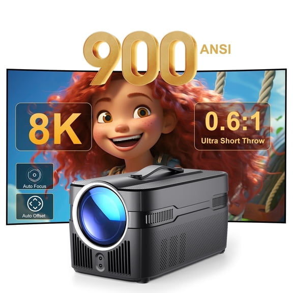 [Auto Focus] Magcubic HY450C 900ANSI Brightness Projector 8K 1080P Native Ultra Short Throw WiFi6 BT5.4 Auto Offset Home Theater Voice Control Smart Portable Projector HY450C