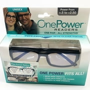 One Power Auto-Focus Reading Glasses Unisex - Flex Focus Lens +0.5 to +2.5, Lightweight Frame, Over Contacts, All-in-One Readers