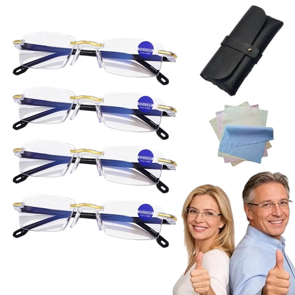 Auto Focus Self-Adjusting Reading Glasses, Dual Focus Anti-Blue Light Presbyopia Glasses for Near & Far Vision, Lightweight Unisex Eyewear