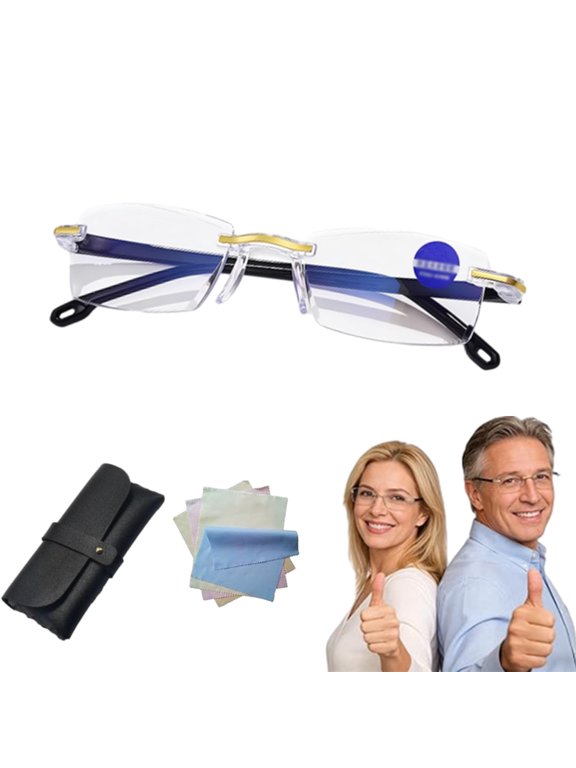 Auto Focus Self-Adjusting Reading Glasses, Dual Focus Anti-Blue Light Presbyopia Glasses for Near & Far Vision, Lightweight Unisex Eyewear