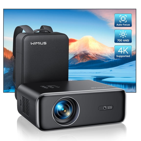 WiMiUS Native 1080P Projector, 5G WiFi 6 & Bluetooth, Auto Focus & Auto Keystone Correction, Smart Screen Alignment