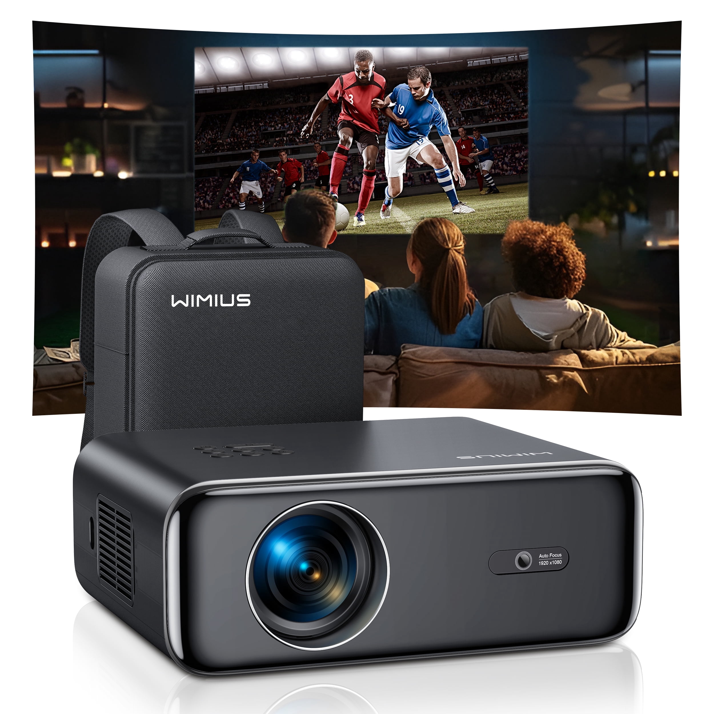 WiMiUS Smart Projector, Native 1080P 4K Supported, 600 ANSI Lumen