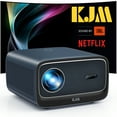 KJM 4K WiFi Projector with Netflix, 1000 ANSI, 1080P, Auto Focus