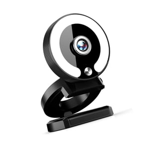 Auto Focuses Webcam 4K Resolution Builts In Rings Light 3 Color Temperatures Noise Reductions Microphones 360 Rotatable