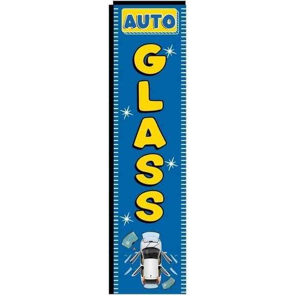 Auto Glass Business Advertising Rectangle Feather Banner Swooper Flag for Business, 3x12ft Replacement Square Flag Only