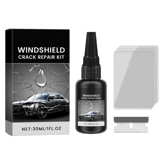 Auto Glass Crack Repair Kit, 2026 Upgraded Windshield Repair Liquid, Weather-Resistant for Star-Shaped And Bullseye Cracks, Diy Car Window Fix, A Set of Windshield Repair Adhesive