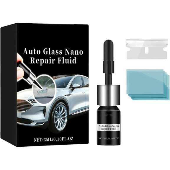 Auto Glass Nano Repair Fluid Kit, Windshield Repairs Kits for Chips and Cracks, Repairing Cracks and Clear Vision (1 Set)