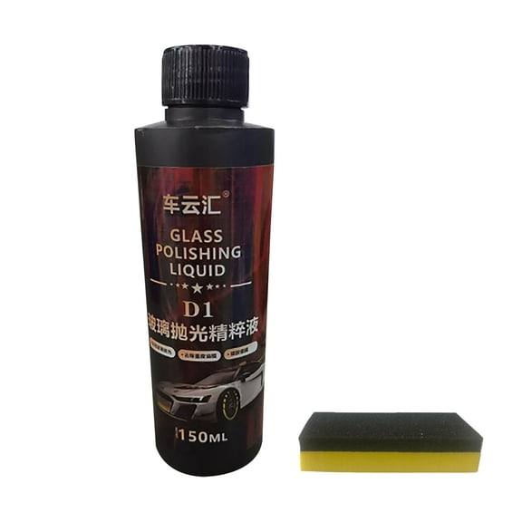 Auto Glass Polish, Fast Drying Liquid Coating, Scratch Stain Remover, Auto Exterior Care with Bright Restore for Windshield Surface, 150ml