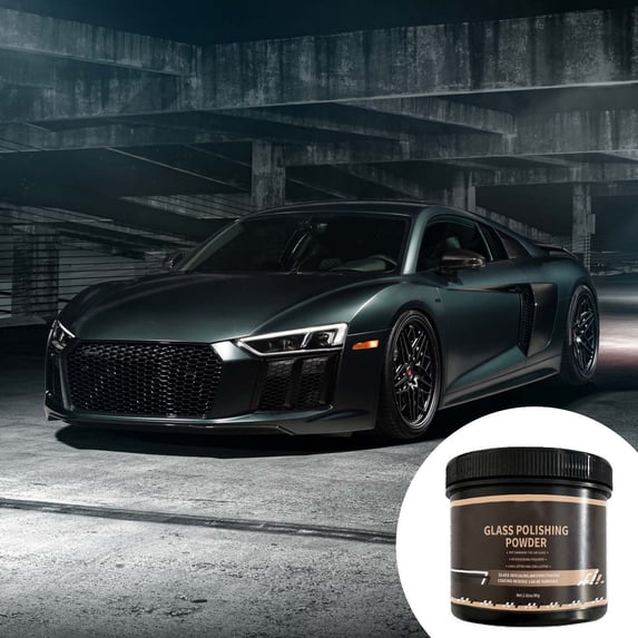Auto Glass Polish Powder, Windshield Cleaner and Oil Film Remover, Restores Clarity, Safe for All Auto Glass, 3.5 oz(B)