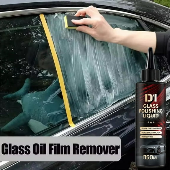 Auto Glass Polish and Scratch Remover 150ml, Water Damage and Liquid Coating, Restores Car Glass Transparency, Easy Application, Protective Layer Against Dirt, Rays Scratches, Multi-Surface Use