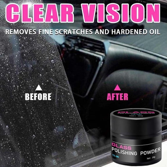 Auto Glass Polishing Powder, 30g Windshield Scratch Removal and Oil Film Cleaner for High Performance Shine Restoration