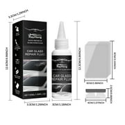 Auto Glass Repair Kit Crack Filler Liquid 50ml, Windshield Chip Repair Adhesive with Blade and Curing Film, Quick Fix Solution for Spiderweb Star-shaped Cracks, DIY Windshield Restoration Kit