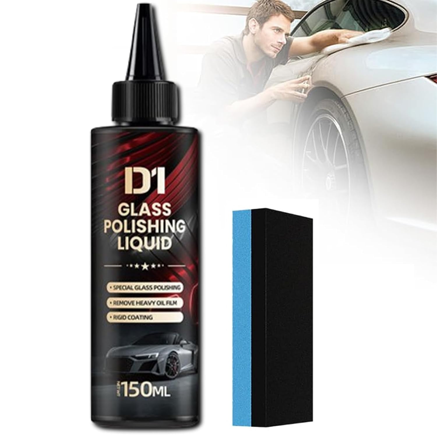 Auto Glass Scratch Care Polishing Fluid, 5.07 fl oz Car Oil Film Remover, Liquid Glass Car Polish, Water Spot Remover, Ultimate Paint Restorer, Eliminates Coatings, Waxes, Oils and More (1pcs)