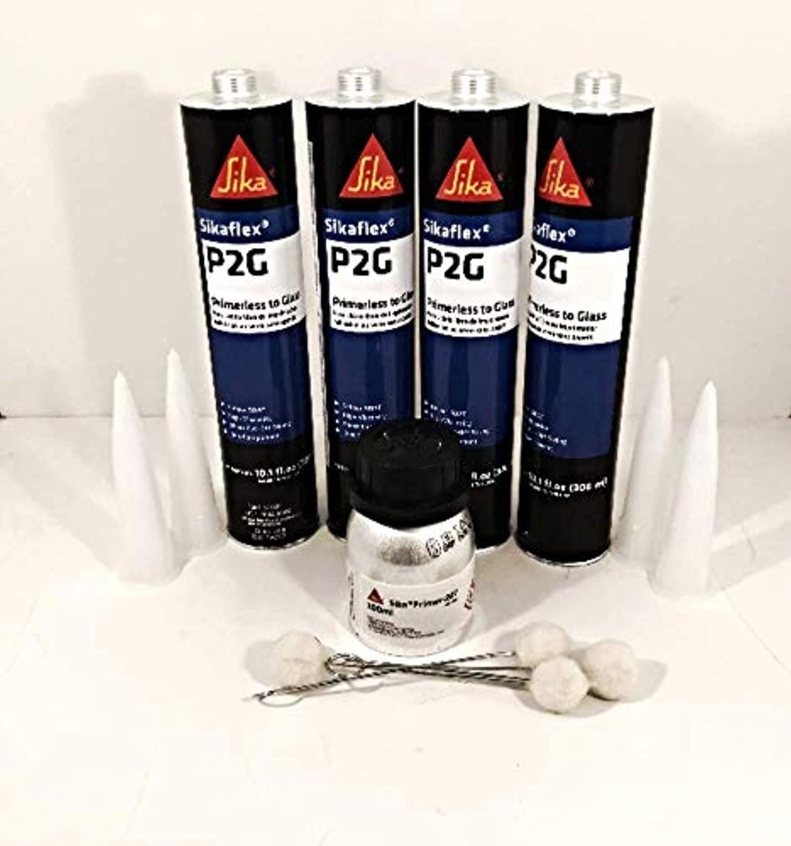 Auto Glass Urethane Adhesive Primerless To Glass 4 Tubes Sika P2g