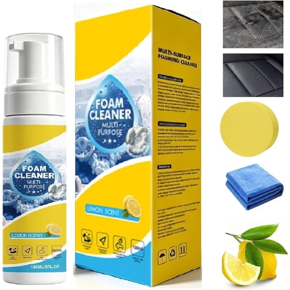 Auto Go Foam Cleaner, Multi Purpose Foam Cleaning Spray for Car Interior, Kitchen, Upholstery, Leather, Carpet and Household Surfaces, Deep Cleaning Foam Remover