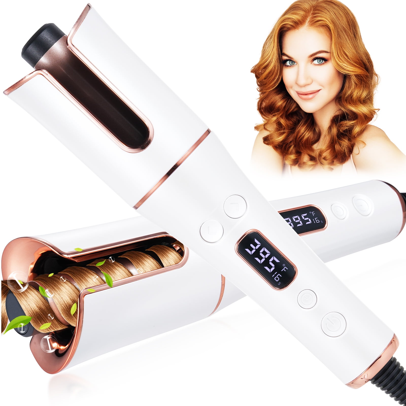 Auto Hair Curler Automatic Curling Iron Wand with 4 Temperatures & 3