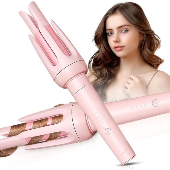 Auto Hair Curler, Automatic Curling Iron with 4 Temperature & 3 Timer, Automatic Shut-Off, Anti-Scald, Anti- Rotating Curling Wand for Hair Styling,