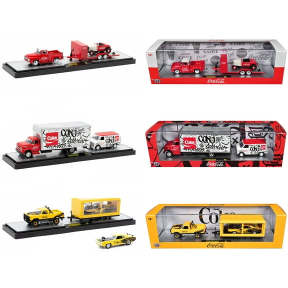 Auto Haulers "Coca-Cola" Set of 3 pieces Release 31 Limited Edition to 7250 pieces Worldwide 1/64 Diecast Models by M2 Machines