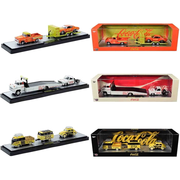 Auto Haulers "Coca-Cola" Set of 3 pieces Release 43 Limited Edition to 6200 pieces Worldwide 1/64 Diecast Models by M2 Machines