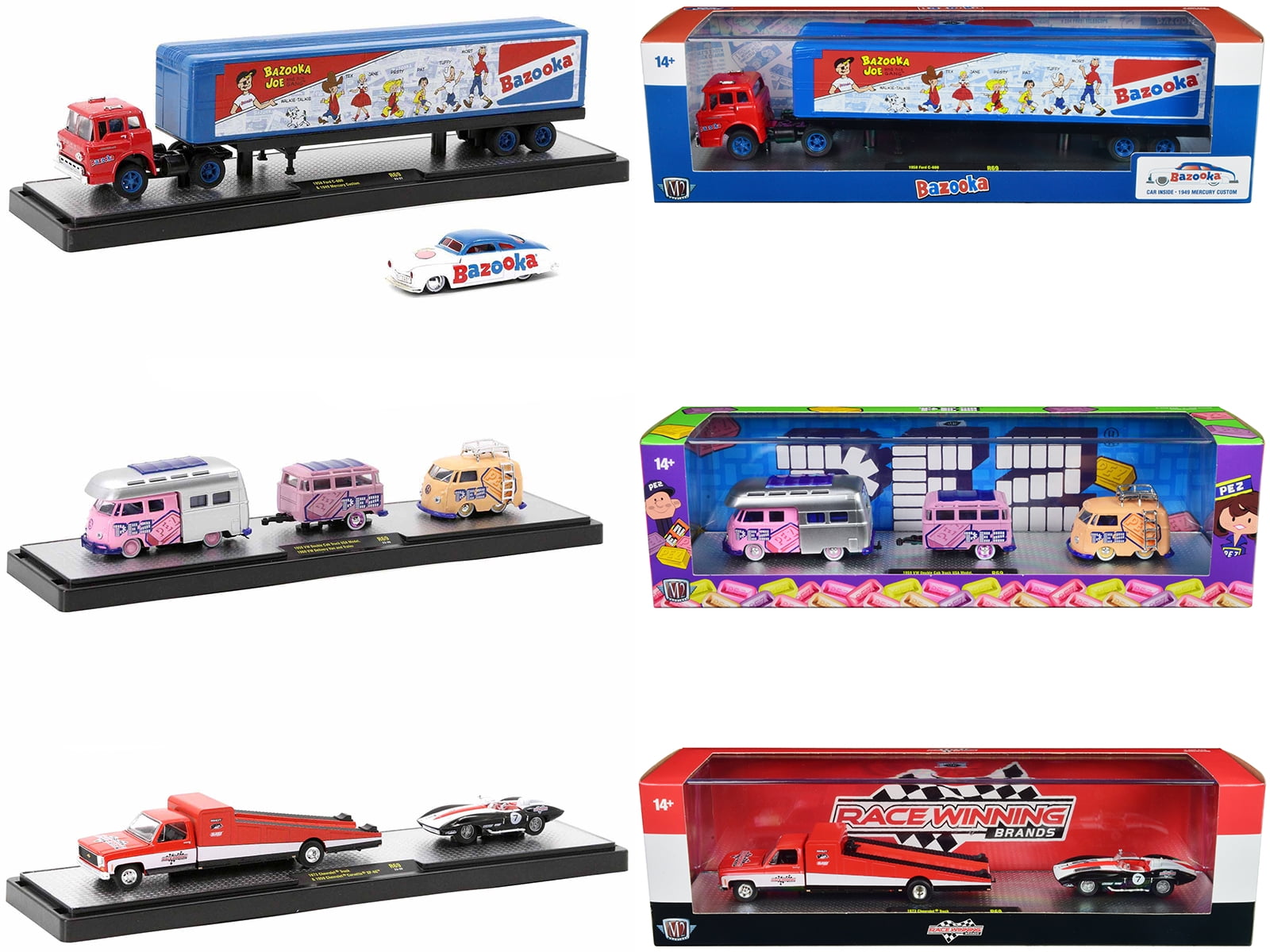 Auto Haulers Set of 3 Trucks Release 69 Limited Edition to 9000 pieces Worldwide 1/64 Diecast Model Cars by M2 Machines