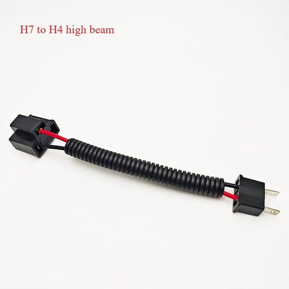 Auto Headlight H7 to H4 Adapter Harness, Single Light Conversion Extension Cable for High/Low Beam, Compatible with LED HID Halogen Bulbs, 12V DC (9-Inch)