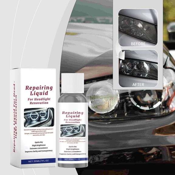 Auto Headlight Repair Kit 30ml, High-Efficiency Yellow Brightener Restores Clarity Removes Yellowing And Protects Against UV Rays, Easy Application For Cars Trucks And SUVs