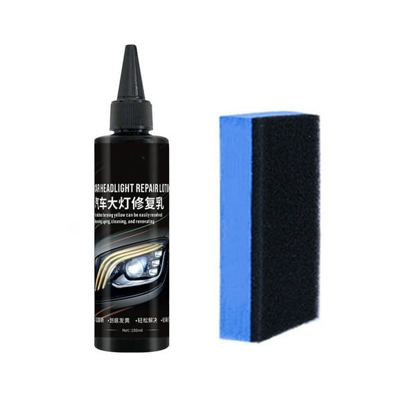 Auto Headlight Restoration Kit, Car Headlight Scratch Remover And Polish Cleaner Fluid With Restoring Formula For Dull, Yellow Headlamps 100Ml 5.9X1.6X1.6In 0.26Lb