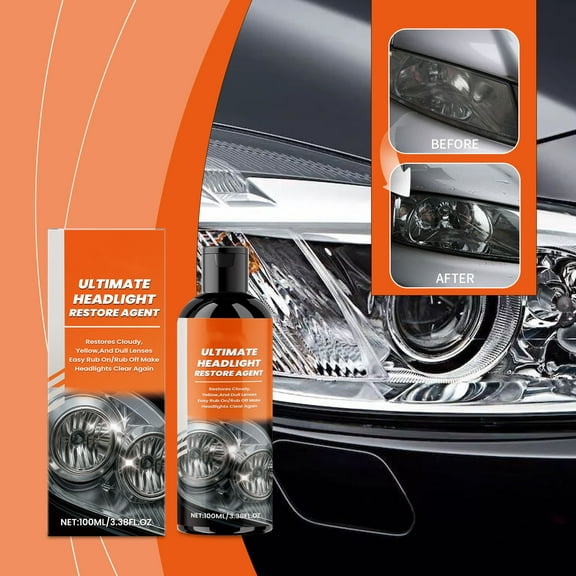 Auto Headlight Restorer for Scratches and Yellowing, Protective Coating and Polishing Compound, UV Resistant Headlight Sealant, Easy Application Lens Restorer, Complete Headlight Brightening Solution