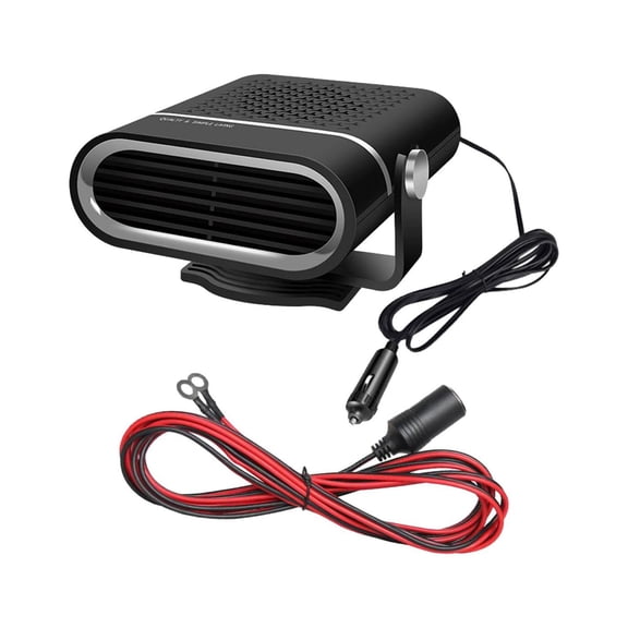 Auto Heater Auto Heating Fan 2 Modes Car Accessories Portable 360 Degree Rotation Space Heater Windshield Defogging Demister Black 12V