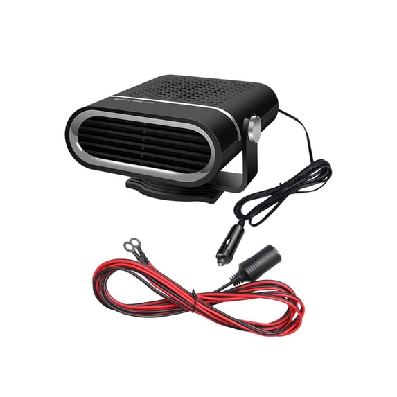 Auto Heater Auto Heating Fan 2 Modes Car Accessories Portable 360 Degree Rotation Space Heater Windshield Defogging Demister Black 24V