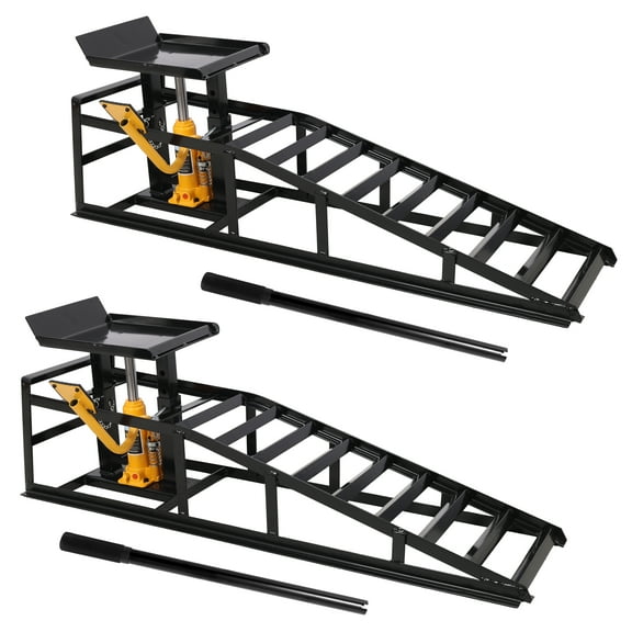 Auto Hydraulic 5-Ton Car Lift Ramps with Pedal, 2 Pack
