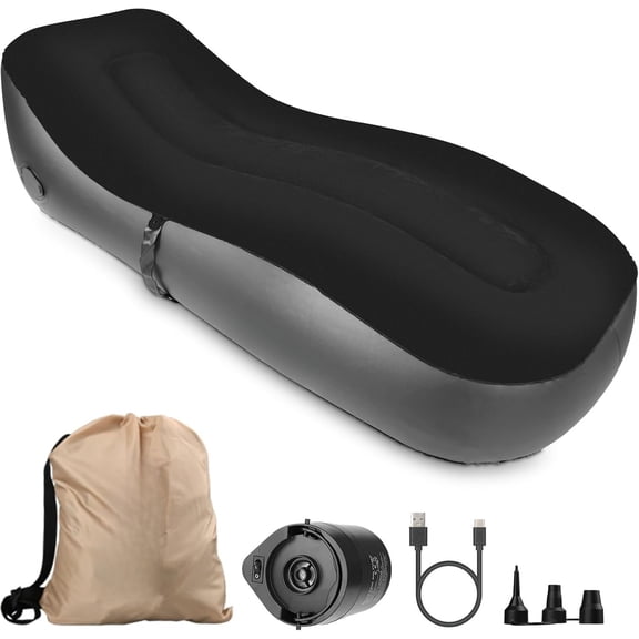 Auto Inflatable Couch Lounger, Air Mattress Sofa Bed with Rechargeable Air Pump