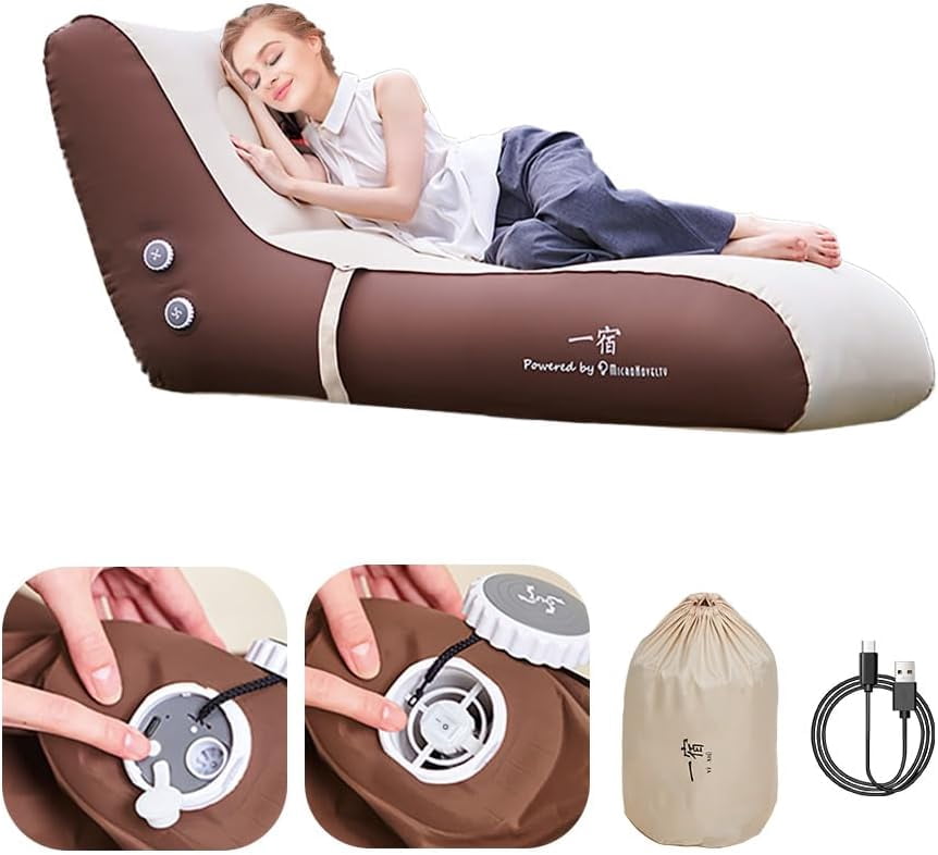 Deflating Chair Auto-Inflatable Lounger Air Sofa with Built in Air Pump, Inflatable ...