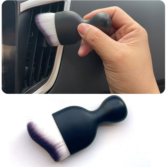 Auto Interior Dust Brush, Car Detailing Brush, Soft Bristles Detailing Brush Dusting Tool for Automotive Dashboard, Air Conditioner Vents, Leather, Computer,Scratch Free(Purple)
