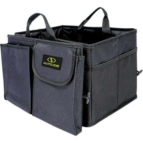 Auto Joe Collapsible Trunk Organizer, Storage Caddy & Straps for Accessories, ATJ-CTSO-BLK