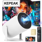 Auto Keystone Mini Portable Projector, 4K/260 ANSI Smart Projector with WiFi 6 BT 5.0, Screen Adjustment, 180 Degree Rotation, Home Video Projector Built-in Android 11.0 OS