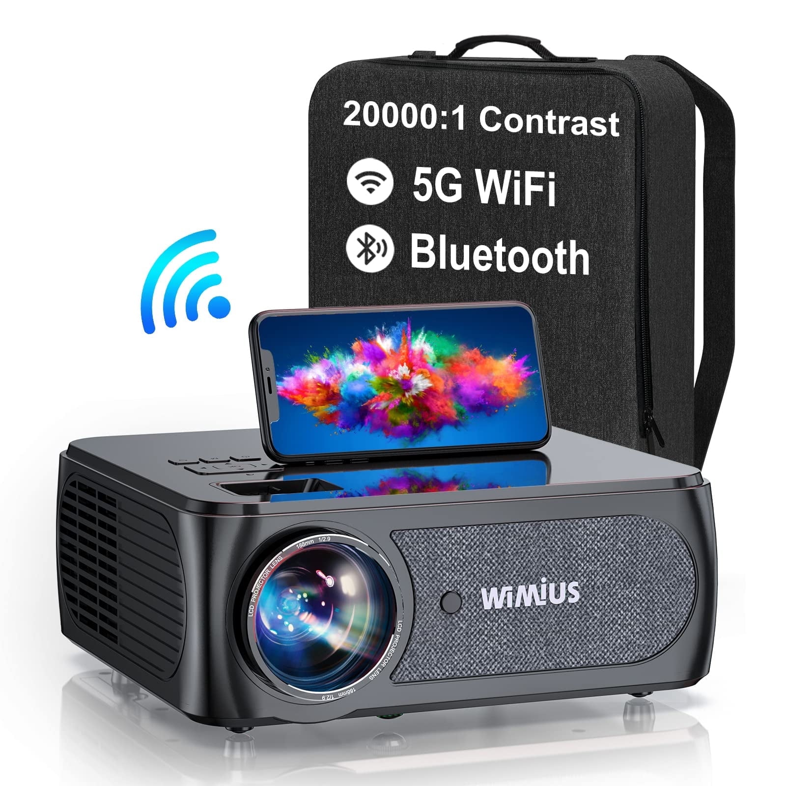 WiMiUS 1080P LED Home Theatre Projector with 5G Wifi WiMiUS 1080P LED Home Theatre Projector with 5G Wifi