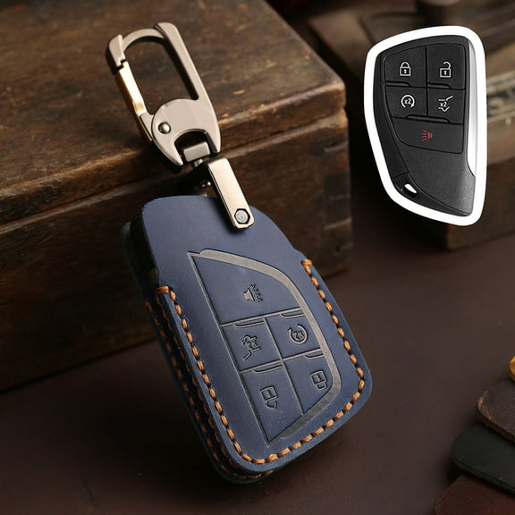 Auto-Leather Car Key Fob Case Cover 5 Button For Chevrolet For Gmc For Buick