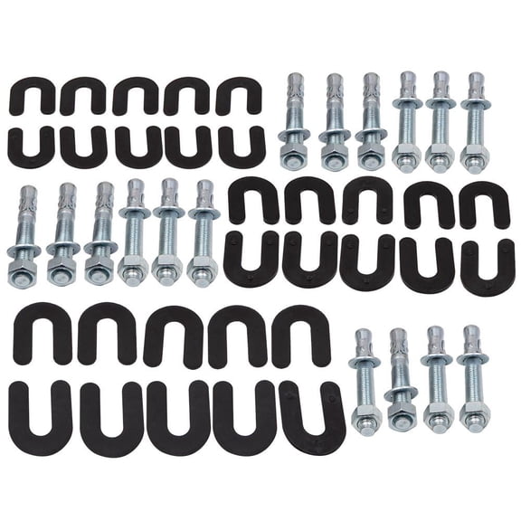 Auto Lift Installation Kit - 16 Wedge Anchors & 30 Shims (1/16", 1/8", 1/4") - Vehicle Repair & Maintenance Tool