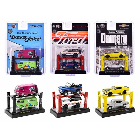 "Auto Lifts" Set of 6 pieces Series 27 Limited Edition to 4750 pieces Worldwide 1/64 Diecast Model Cars by M2 Machines
