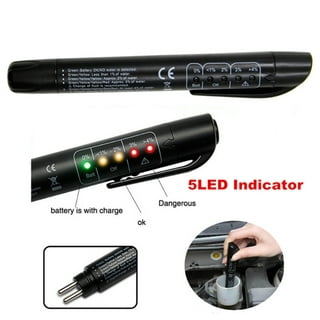1pc Car Brake Fluid Tester Pen, Auto Brake Diagnostic Testing Tool,  Hydraulic Fluid Liquid Oil Moisture Analyzer With 5 LED Indicators