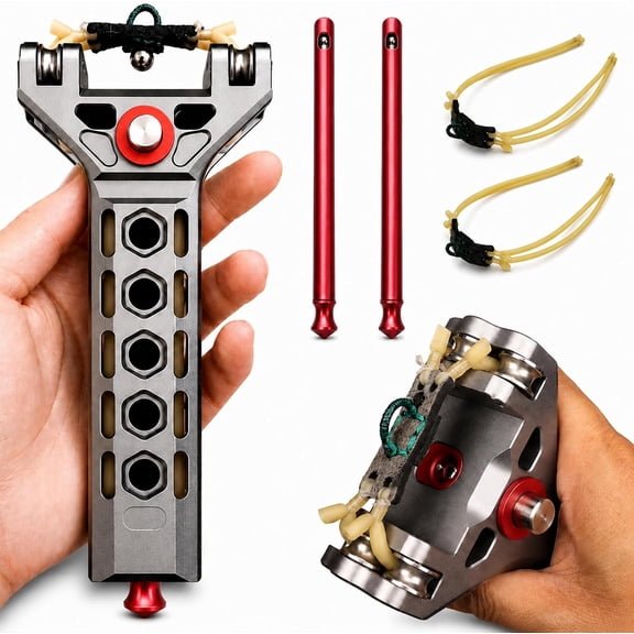 Auto Loading Slingshot with Magazine, Aluminum Alloy Slingshot for Adults | Hunting & Shooting Slingshots for Adults, Semi Automatic Slingshot with Rapid Reload System, CNC Aluminum Alloy Frame